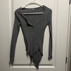 Women’s Medium Long-sleeved Ribbed Bodysuit